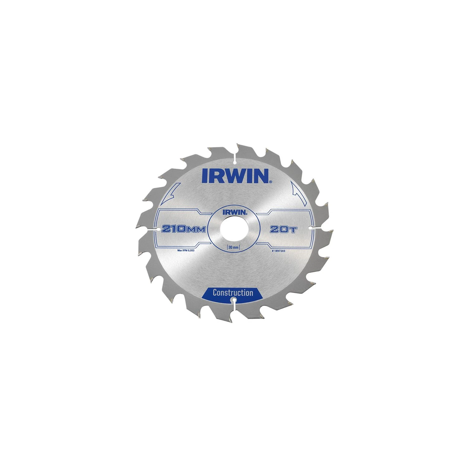 IRWIN Construction Circular Saw Blade 210 X 30mm X 20T ATB 1 IRWIN Construction Circular Saw Blade 210 X 30mm X 20T ATB