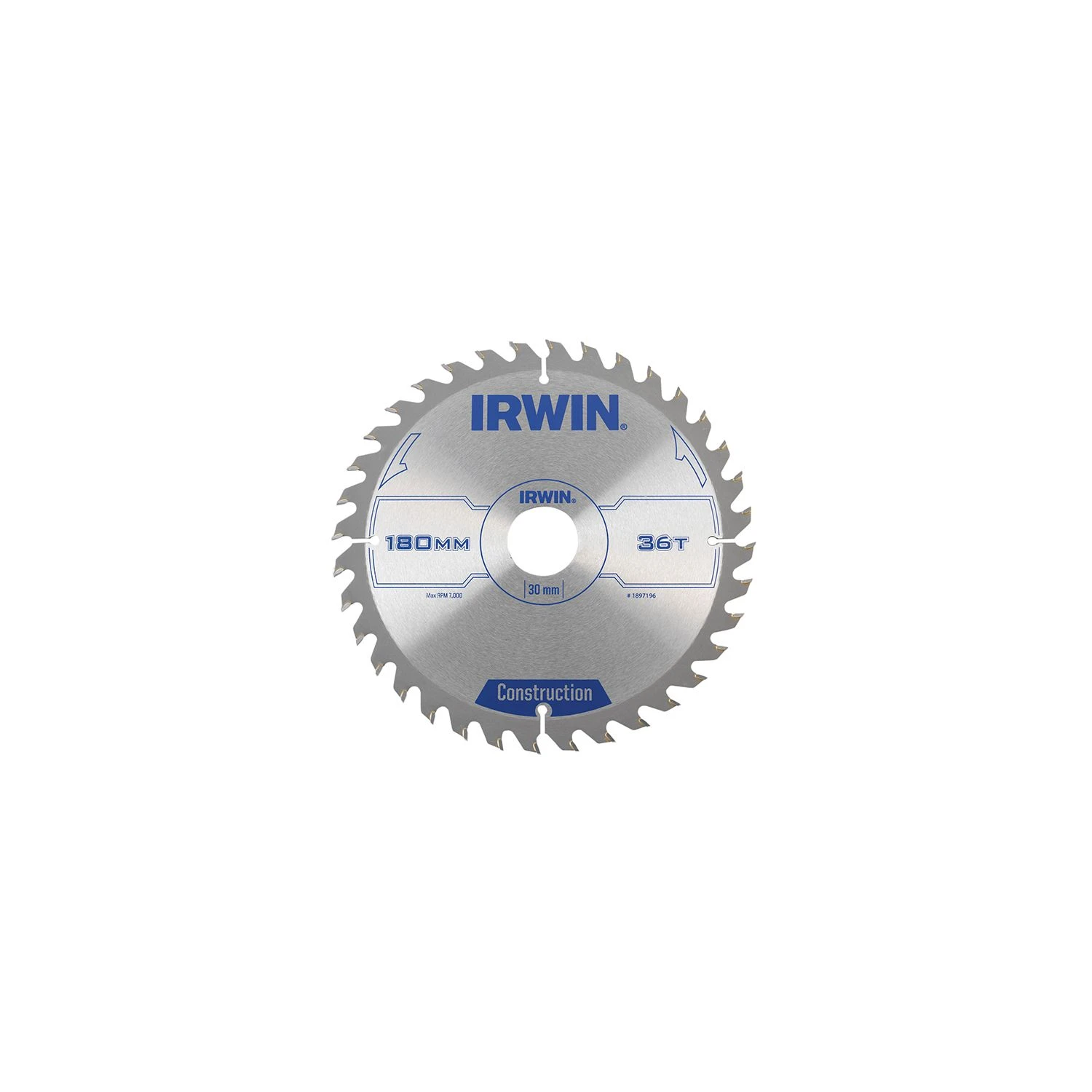 IRWIN Construction Circular Saw Blade 180 X 30mm X 36T ATB 1 IRWIN Construction Circular Saw Blade 180 X 30mm X 36T ATB