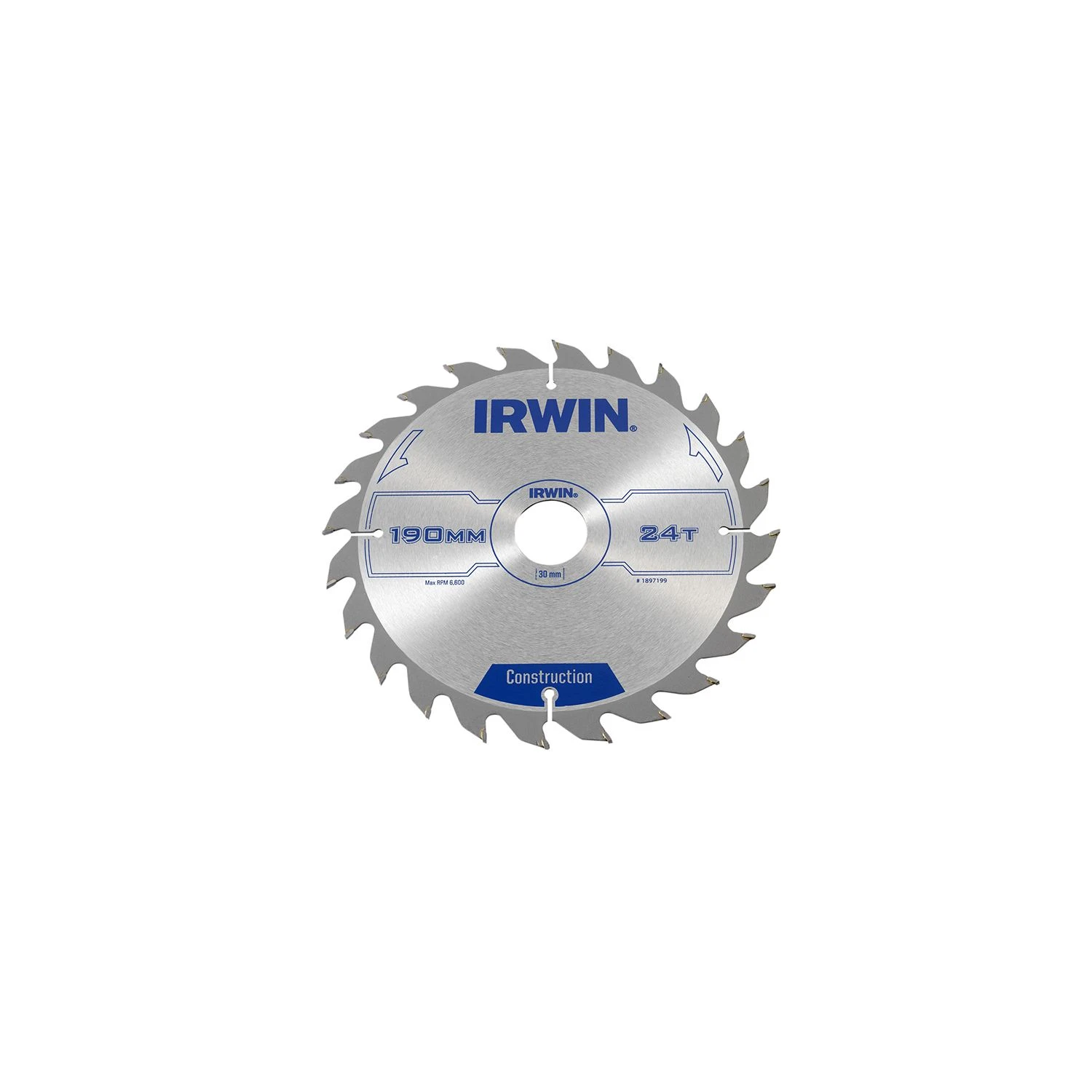 IRWIN Construction Circular Saw Blade 190 X 30mm X 24T ATB 1 IRWIN Construction Circular Saw Blade 190 X 30mm X 24T ATB